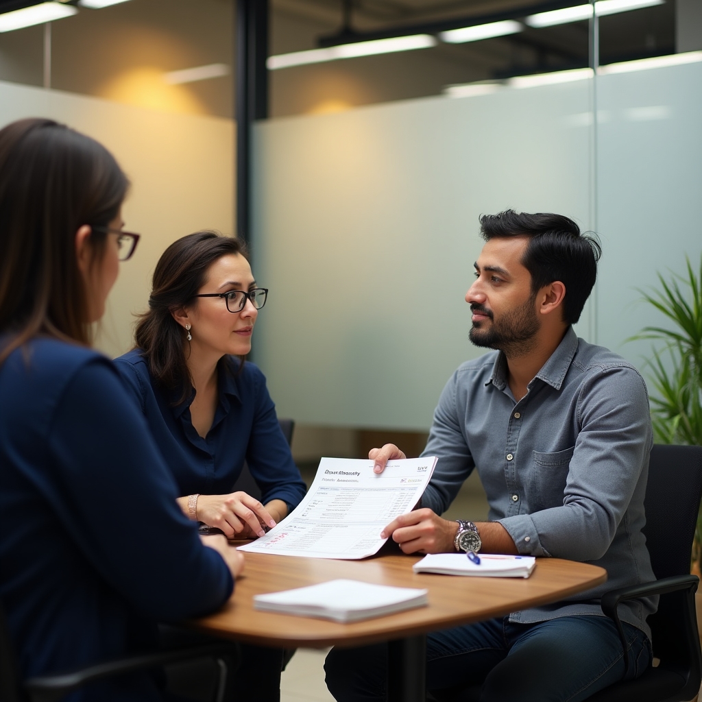 One-on-one consulting session between a business educator and an entrepreneur