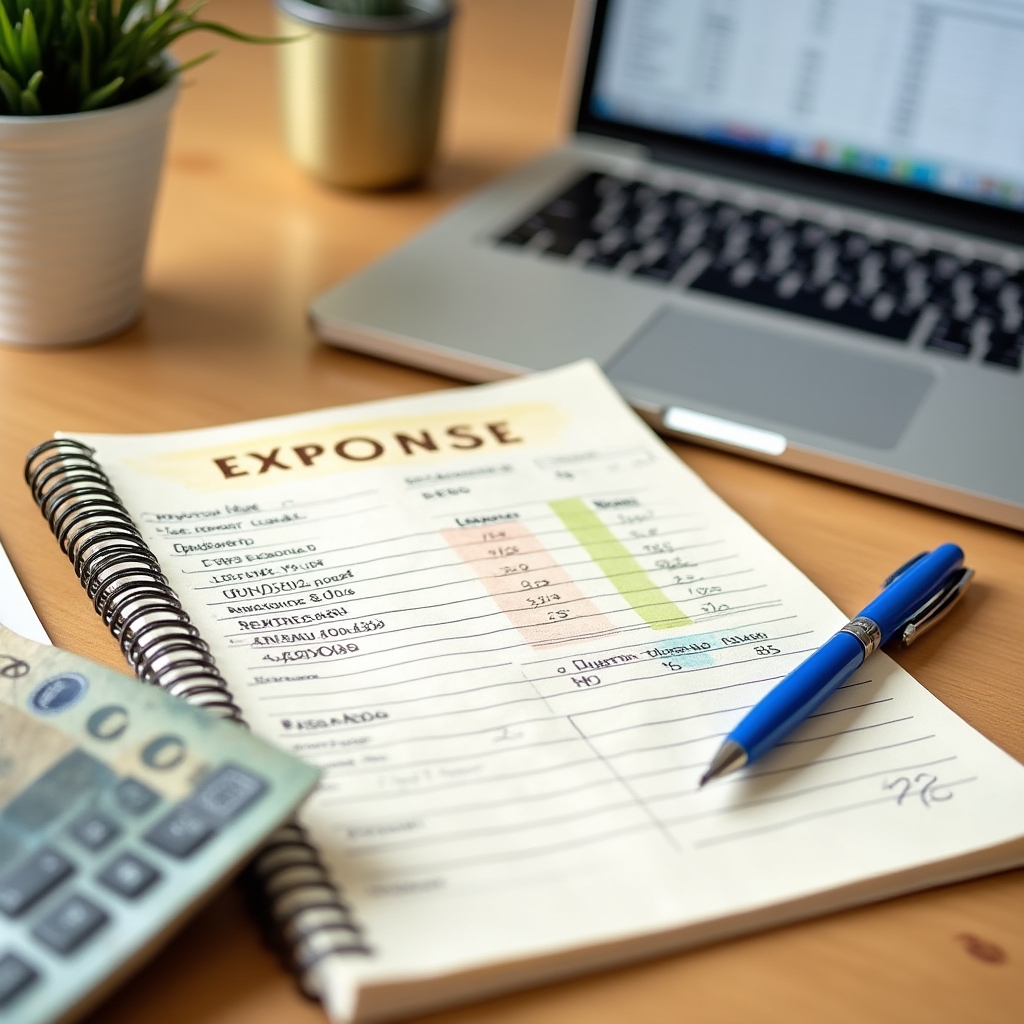 Business owner tracking expenses during a workshop session